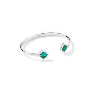 NEW KENDRA SCOTT women's joelle cuff bracelet in silver bright aqua illusion